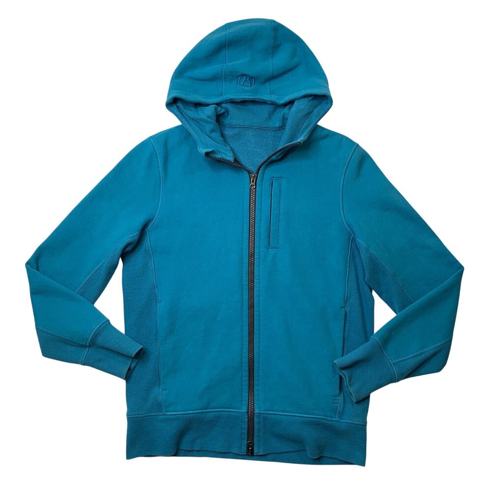 Lululemon Hoodie Mens Medium Caribbean Sequence Full Zip Cotton Blend Thumbholes